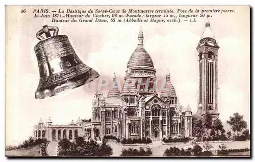 Cartes postales Paris Basilique du Sacre Coeur de Montmartre Cloche