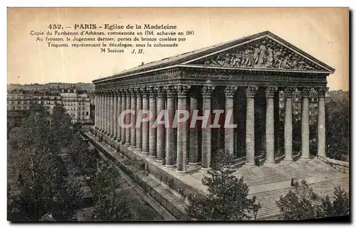 Cartes postales Paris Eglise de La Madeleine