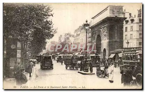 Cartes postales Paris La Porte et le Boulevard Saint Martin