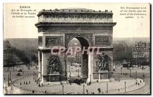 Cartes postales Paris Arc de Triomphe de L Etoile et la Tombe du Soldat Inconnu