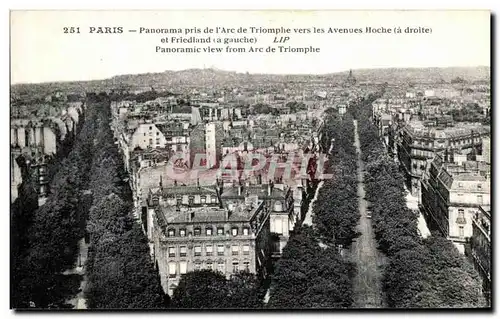 Ansichtskarte AK Paris Panorama pris de L Arc de Triomphe Vers les Avenues Hoche et Friedland