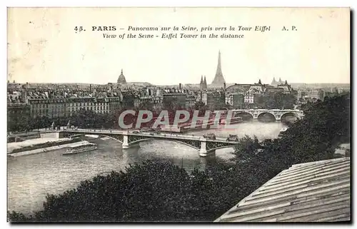 Ansichtskarte AK Paris Panorama sur la Seine pris Vers la Tour Eiffel