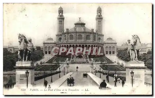 Ansichtskarte AK Paris Le Pont d Iena et le Trocadero