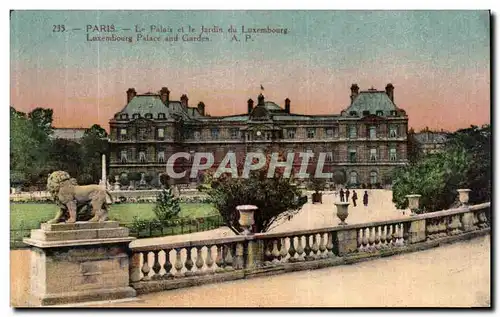 Cartes postales Paris La Palais et le jardin du Luxembourg