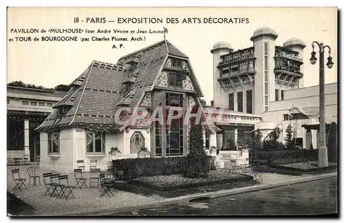 Cartes postales Paris Exposition Des Arts Decoratifs Pavillon de Mulhouse Tour de Borgigne