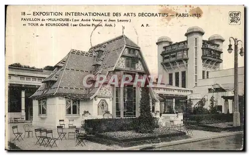 Cartes postales Paris Exposition Des Arts Decoratifs Pavillon de Mulhouse Tour de Bourgigne