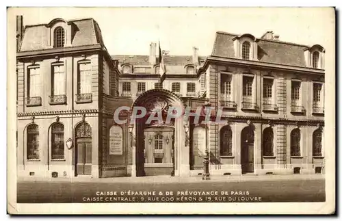 Cartes postales Paris Caisse D Epargne De Prevoyance De Paris Rue Coq Heron et Rue du Louvre