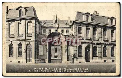 Cartes postales Paris Caisse D Epargne De Prevoyance De Paris Rue Coq Heron et Rue du Louvre