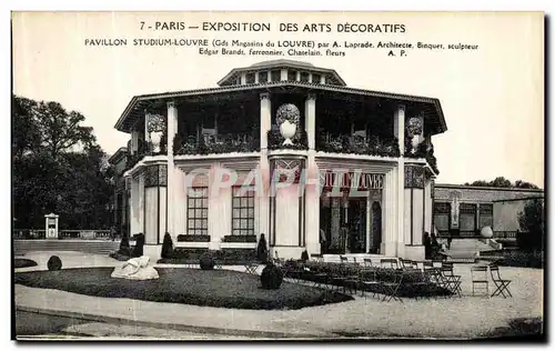 Cartes postales Paris Exposition Interrnationale Des Arts Decoratifs Pavillon Studium Louvre