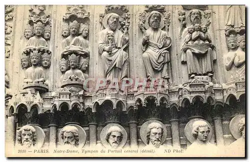 Cartes postales Paris Notre Dame Tympan du Portail Central