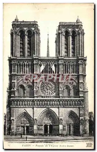 Cartes postales Paris Facade de l Eglise Notre Dame