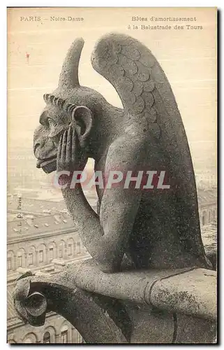 Ansichtskarte AK Paris Notre Dame Bete d amortissement a la balustrade des tours Diable