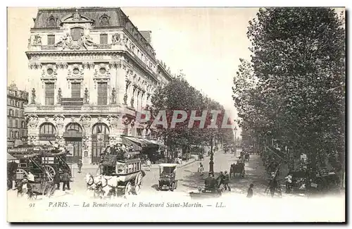 Cartes postales Paris La Renaissance et le Boulevard Saint Martin