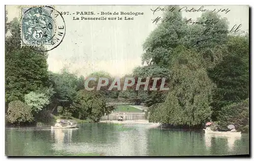 Ansichtskarte AK Paris Bois de Boulogne La Passerelle Sur Le Lac