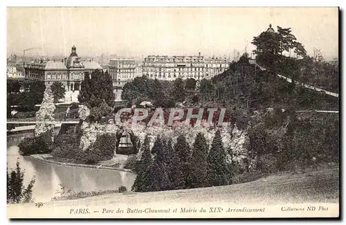 Ansichtskarte AK Paris Parc des Buttes Chaumont et Mairie du 19eme Arrondissement