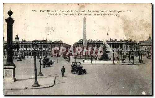 Ansichtskarte AK Paris La Place de la Concorde les Fontaines et l Obelisque Place de la Concorde ThE Fountains an