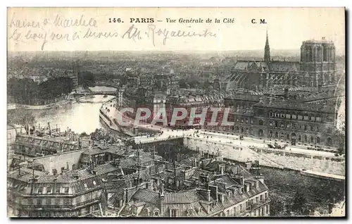 Ansichtskarte AK Paris Vue Generale de la Cite Notre Dame