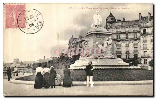 Cartes postales Paris Le Monument Pasteur Place de Breteuil