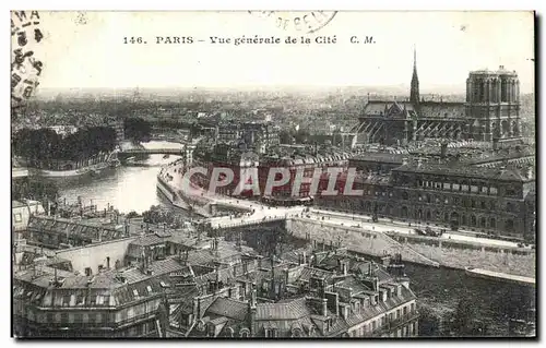 Ansichtskarte AK Paris Vue Generale de la Cite Notre Dame