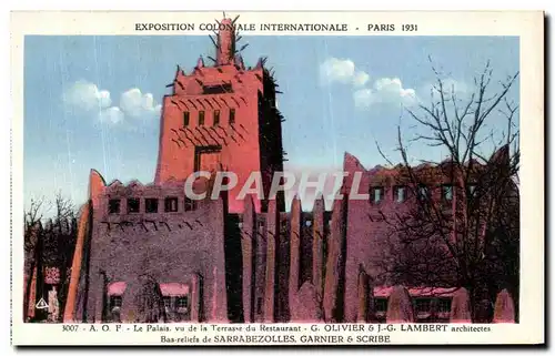 Cartes postales Exposition Coloniale Internationale Paris 1931 AOF Le palais vu de la terrasse du restaurant
