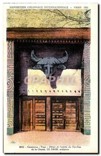 Cartes postales Exposition Coloniale Internationale Paris 1931 Cameroun Togo Detail de l entree du pavillon de l