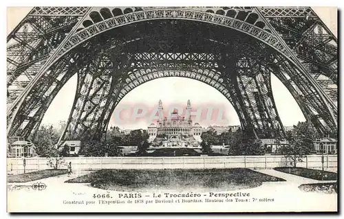 Cartes postales Paris Le Trocadero Perspective Tour Eiffel