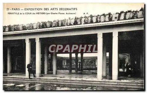 Cartes postales Paris Exposition Des Arts Decoratifs Peristyle de la Cour des metiers Charles Plumet