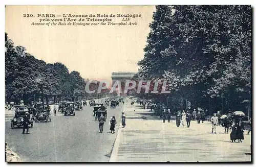 Cartes postales Paris L Avenue du Bois de Boulogne Pris Vers l Arc de Triomphe