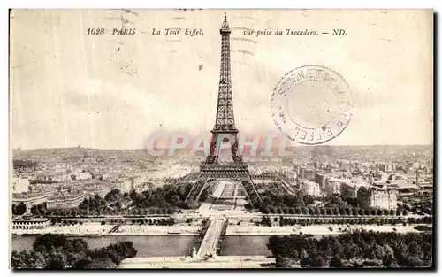 Cartes postales Paris La Tour Eiffel Vue Prise du Trocadero