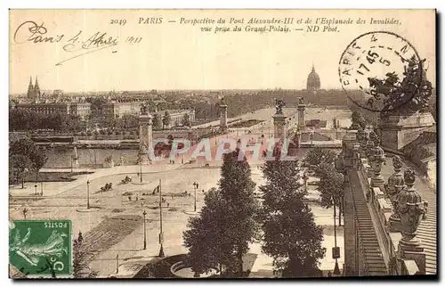 Ansichtskarte AK Paris Perspective du Pont Alexandre III et de l esplanade des Invalides