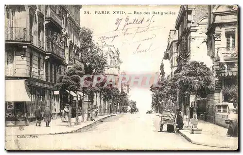 Cartes postales Paris Rue Des Batignolles