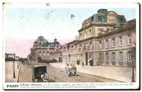 Germania 10pfg rouge avec cachet Bahnpost ZUG 210 1908 Mulhausen sur Ansichtskarte AK Paris L Ecole Militaire