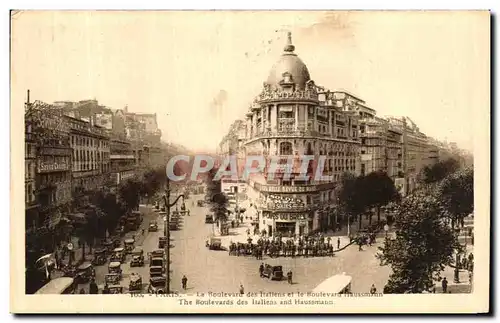 Ansichtskarte AK Paris Le Boulevard des Italiens et le Boulevard Haussmann