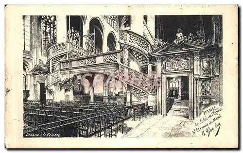 Cartes postales Paris Le Jube de L Eglise St Etienne Du Mont Goulon