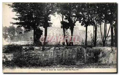 Ansichtskarte AK Paris Vestiges des remparts presumes de Paris Clos de Saint Julien le Pauvre Notre Dame