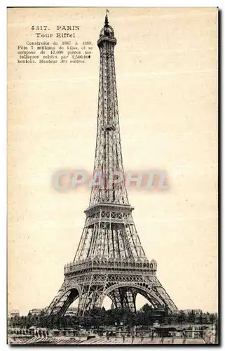 Cartes postales Paris Tour Eiffel