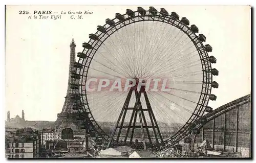 Cartes postales Paris La Grande Roue Et La Tour Eiffel