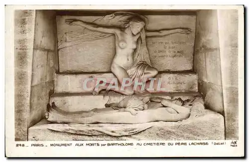 Ansichtskarte AK Paris Monument Aux Morts par Bartholome Au Cimetiere Pere Lachaise