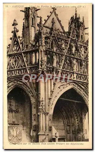 Cartes postales Alencon Detail du porche de l eglise Notre Dame