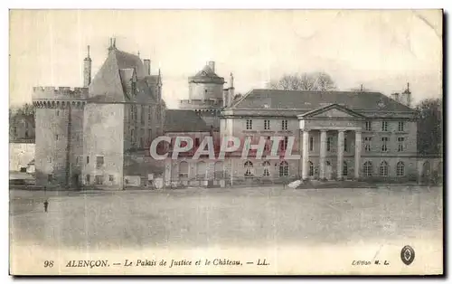 Cartes postales Alencon Le Palais de justice et le Chateau