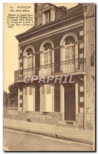 Cartes postales Alencon Rue Saint Blaise Maison ou naquit Soeur Therese de l enfant Jesus