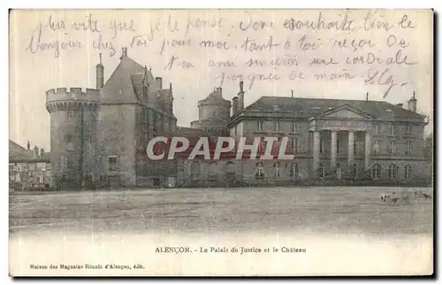 Cartes postales Alencon Le Palais de Justice et le Chateau