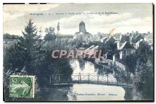 Cartes postales Alencon Vue sur la Sarthe prise du boulevard de la republique