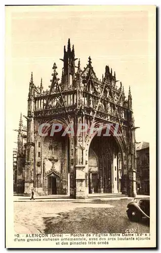 Cartes postales Alencon Porche de l eglise Notre Dame