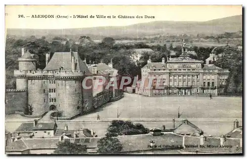 Cartes postales Alencon L Hotel de Ville et le Chateau des Ducs