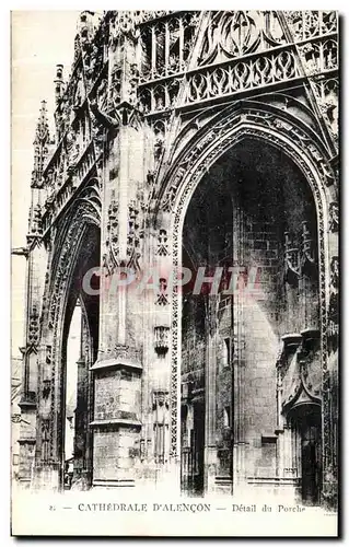 Cartes postales Alencon Cathedrale Detail du Porche