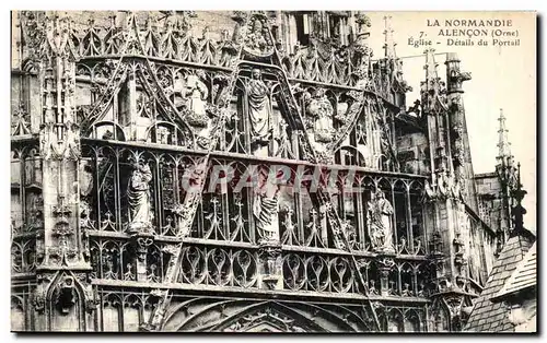 Cartes postales Alencon Eglise Details du portail