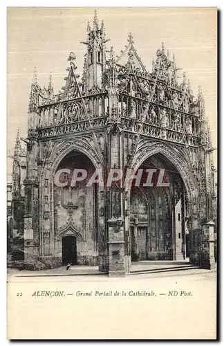 Cartes postales Alencon Grand Portail de la Cathdrale