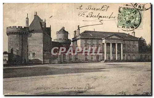 Cartes postales Alencon Le Chateau et le Palais de justice