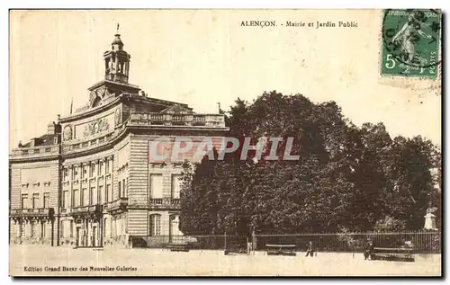 Cartes postales Alencon Mairie et Jardin Public